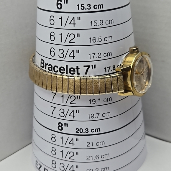 Womens Vintage Benrus Manual Wind Watch 10k R.G.F Stretch Band Runs Unique Retro main image 4